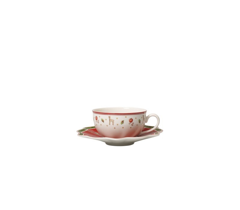 Villeroy & Boch Toy's Delight Koffie / theekop 0.3l wit met schotel rood